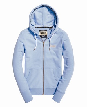 Superdry Orange Label Elite Lightweight Cipzár Női Kapucnis Pulóver Kék | NADSB7891